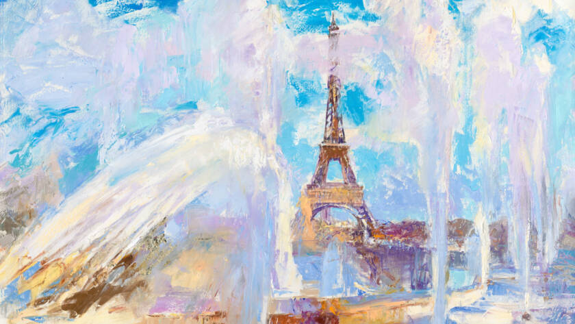 My Love Letter to Paris 001 by Sergei Moskalev - Original oil painting of Parisian cityscape