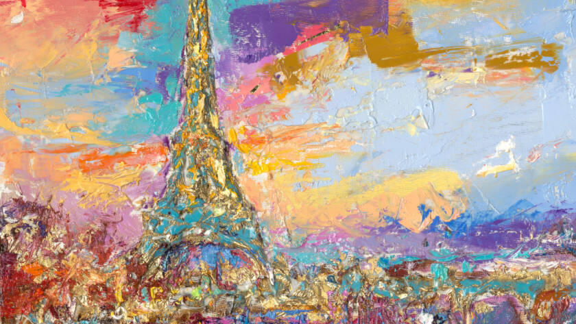 My Love Letter to Paris 006 by Sergei Moskalev - Original oil painting of Parisian cityscape