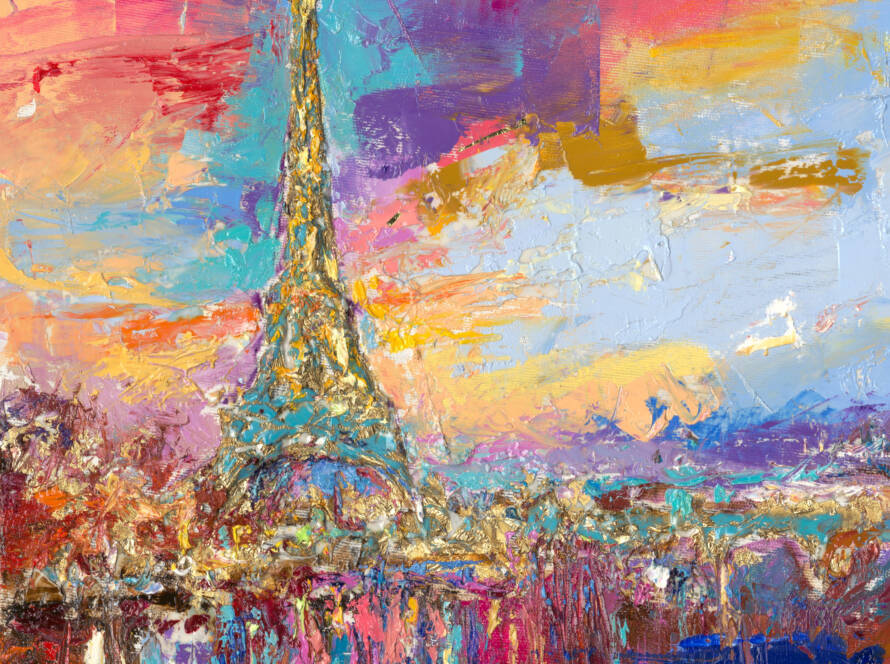 My Love Letter to Paris 006 by Sergei Moskalev - Original oil painting of Parisian cityscape