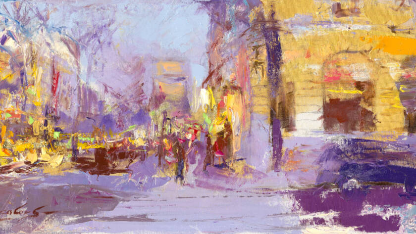 My Love Letter to Paris 009 by Sergei Moskalev - Original oil painting of Parisian cityscape