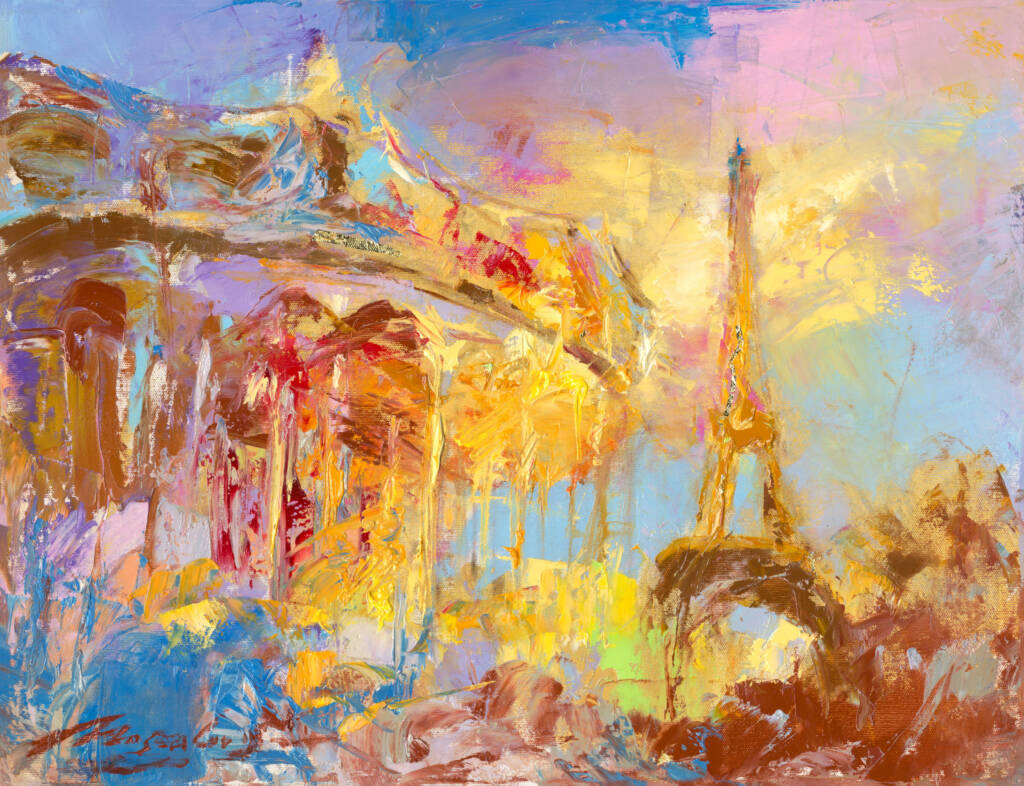 My Love Letter to Paris 010 by Sergei Moskalev - Original oil painting of Parisian cityscape
