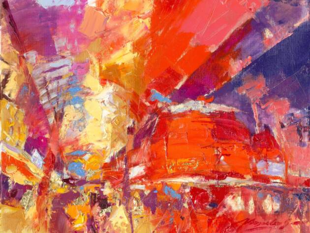 My Love Letter to Las Vegas 008 by Sergei Moskalev - Oil and Gold Leaf on Canvas