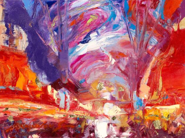 My Love Letter to Las Vegas 011 by Sergei Moskalev - Oil and Gold Leaf on Canvas