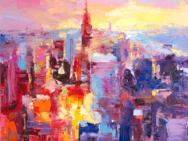 My Love Letter to New York 008 by Sergei Moskalev - Oil and Gold Leaf on Canvas