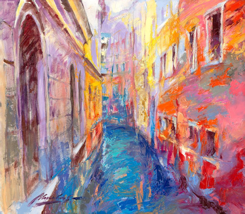 My Love Letter to Venice 004 by Sergei Moskalev - Oil and Gold Leaf on Canvas