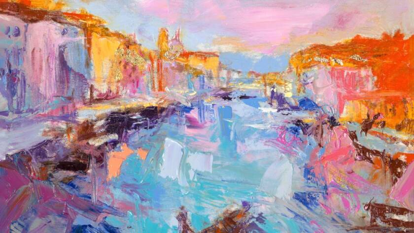 My Love Letter to Venice 009 by Sergei Moskalev - Oil and Gold Leaf on Canvas