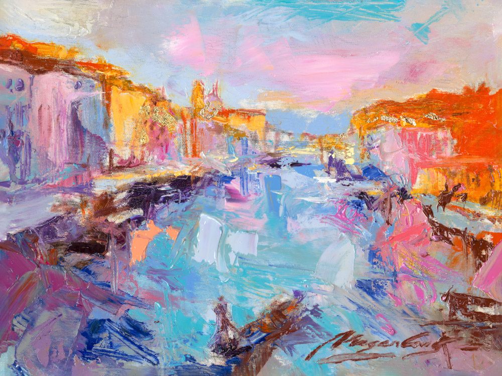 My Love Letter to Venice 009 by Sergei Moskalev - Oil and Gold Leaf on Canvas