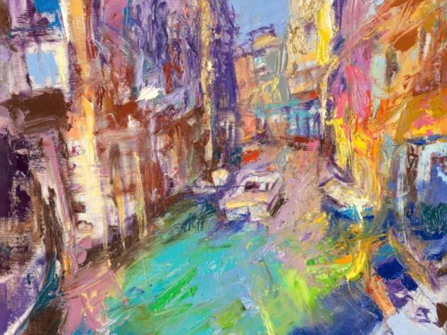 My Love Letter to Venice 011 by Sergei Moskalev - Oil and Gold Leaf on Canvas