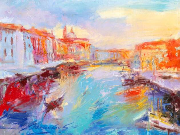 My Love Letter to Venice 013 by Sergei Moskalev - Oil and Gold Leaf on Canvas