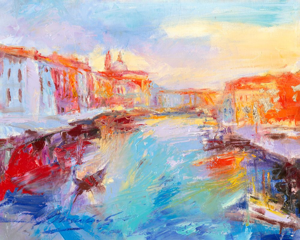 My Love Letter to Venice 013 by Sergei Moskalev - Oil and Gold Leaf on Canvas