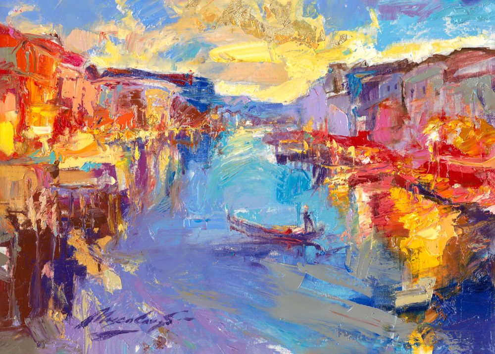 My Love Letter to Venice 015 by Sergei Moskalev - Oil and Gold Leaf on Canvas