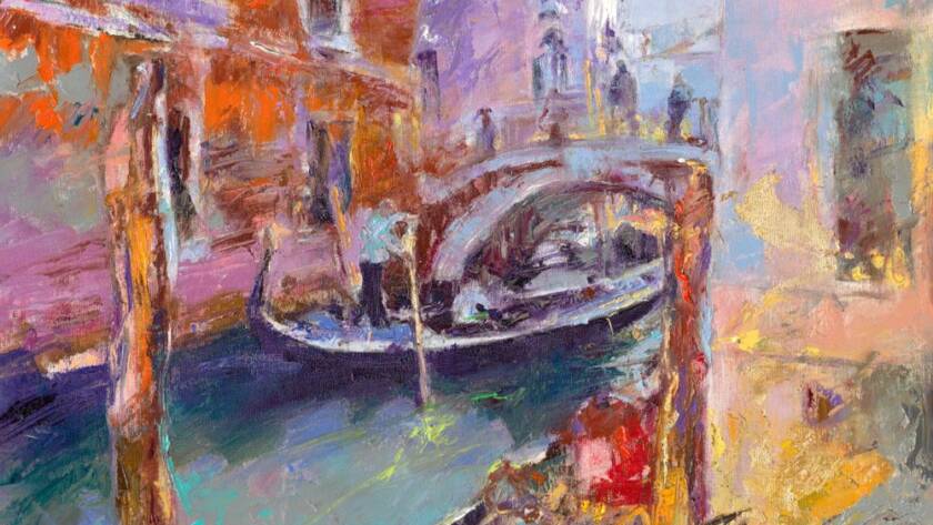 My Love Letter to Venice 016 by Sergei Moskalev - Oil and Gold Leaf on Canvas
