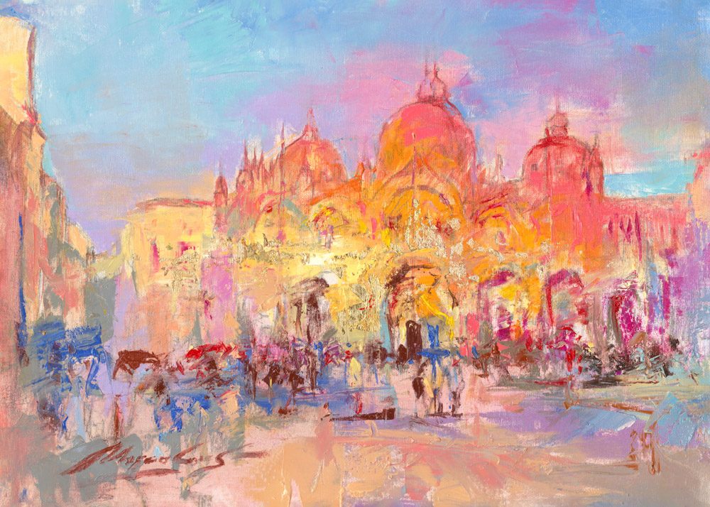 My Love Letter to Venice 018 by Sergei Moskalev - Oil and Gold Leaf on Canvas