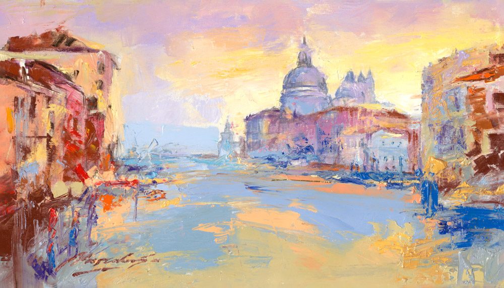 My Love Letter to Venice 019 by Sergei Moskalev - Oil and Gold Leaf on Canvas