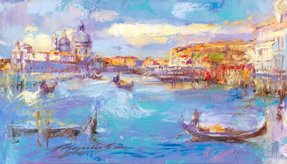 My Love Letter to Venice 020 by Sergei Moskalev - Oil and Gold Leaf on Canvas