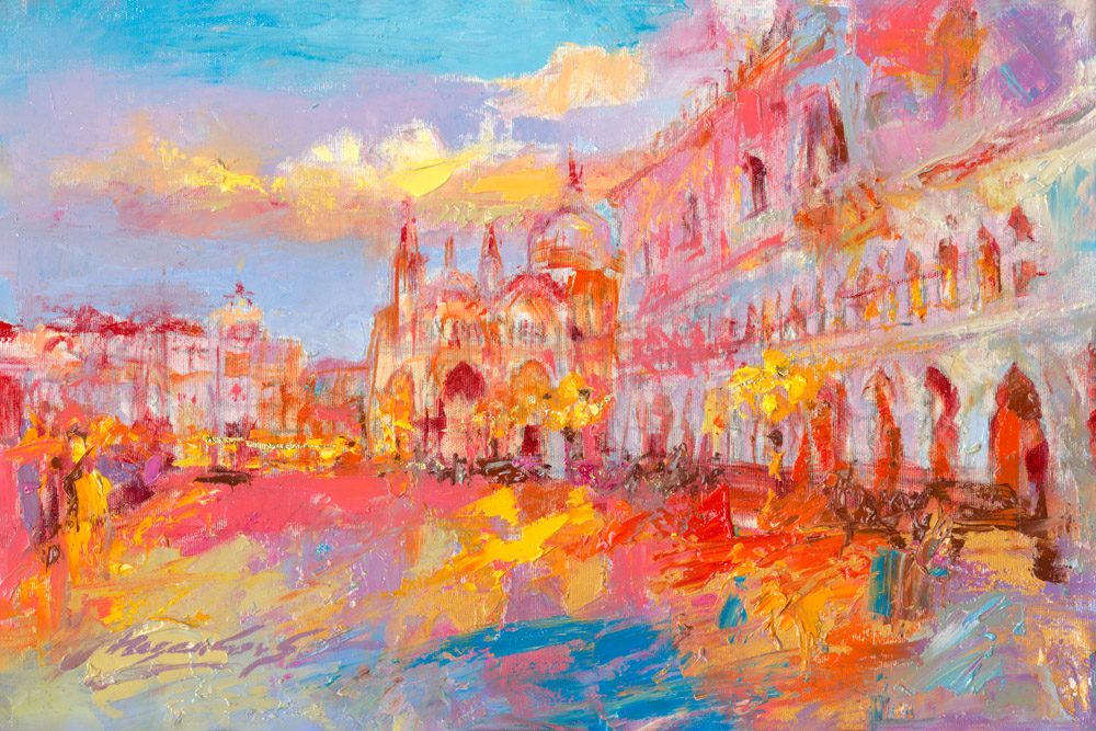 My Love Letter to Venice 022 by Sergei Moskalev - Oil and Gold Leaf on Canvas