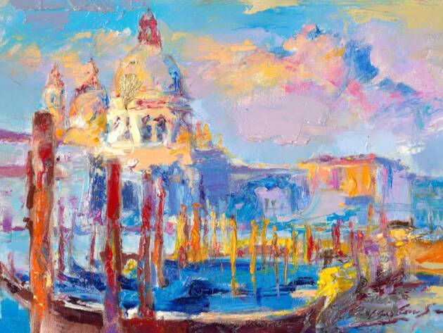 My Love Letter to Venice 025 by Sergei Moskalev - Oil and Gold Leaf on Canvas