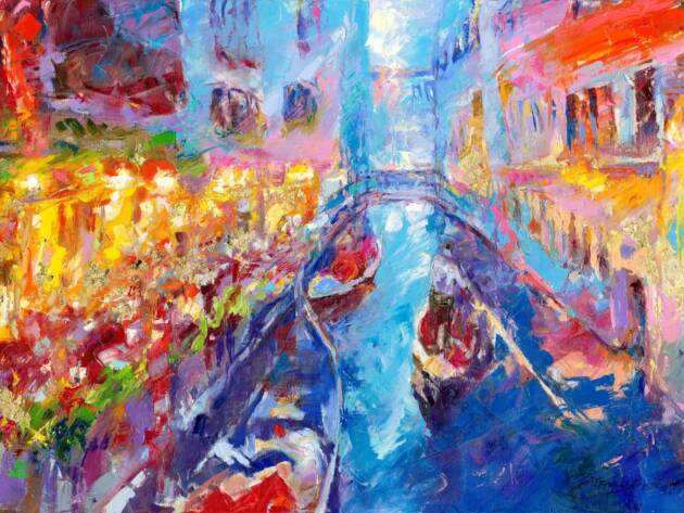 My Love Letter to Venice 029 by Sergei Moskalev - Oil and Gold Leaf on Canvas