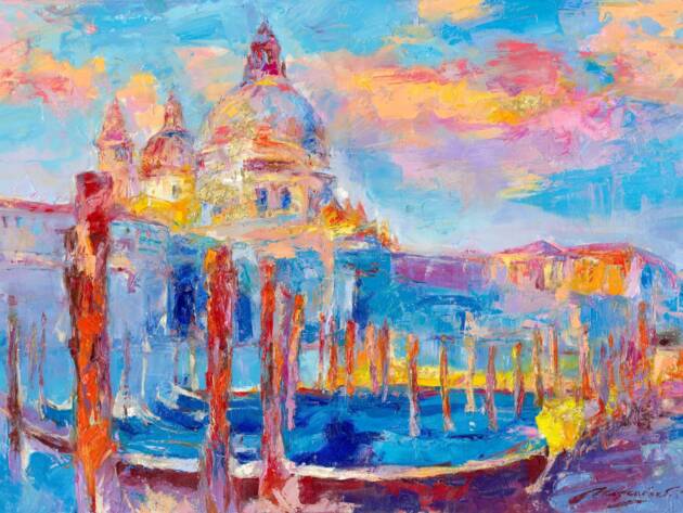 My Love Letter to Venice 032 by Sergei Moskalev - Oil and Gold Leaf on Canvas