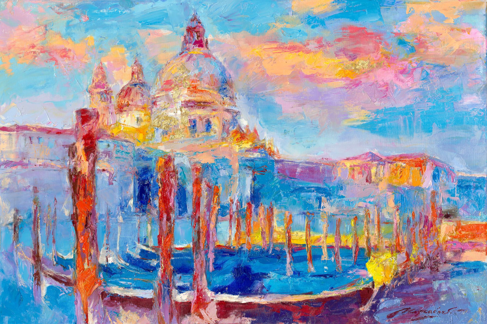 My Love Letter to Venice 032 by Sergei Moskalev - Oil and Gold Leaf on Canvas