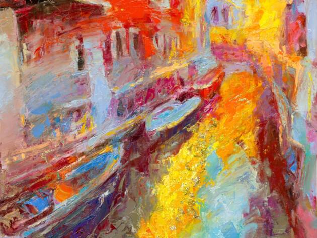 My Love Letter to Venice 033 by Sergei Moskalev - Oil and Gold Leaf on Canvas