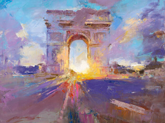 Rain-washed Paris street painting by Sergei Moskalev